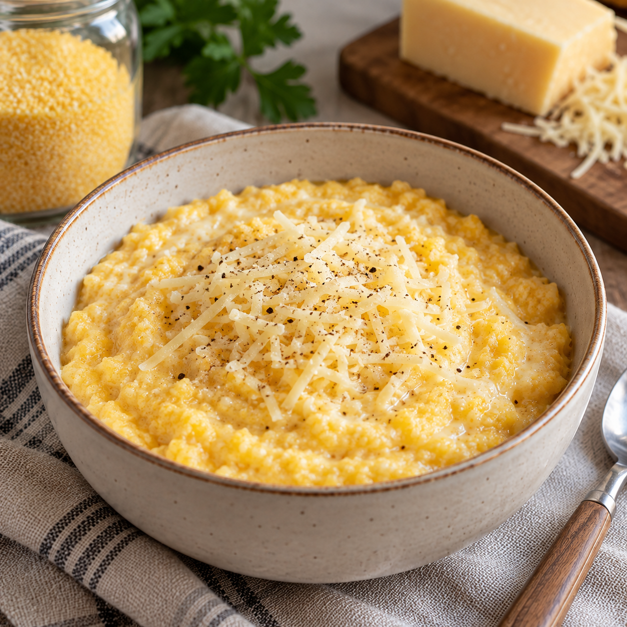 Кукурузная каша с сыром — фото блюда